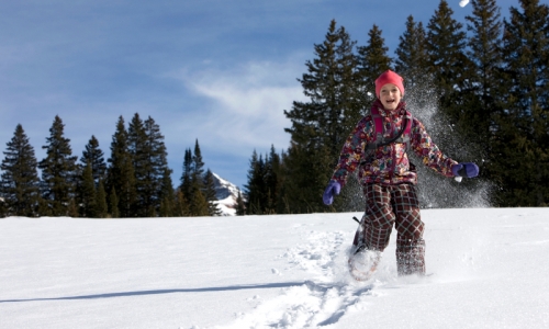 Rocky Mountain Kids Snowshoeing