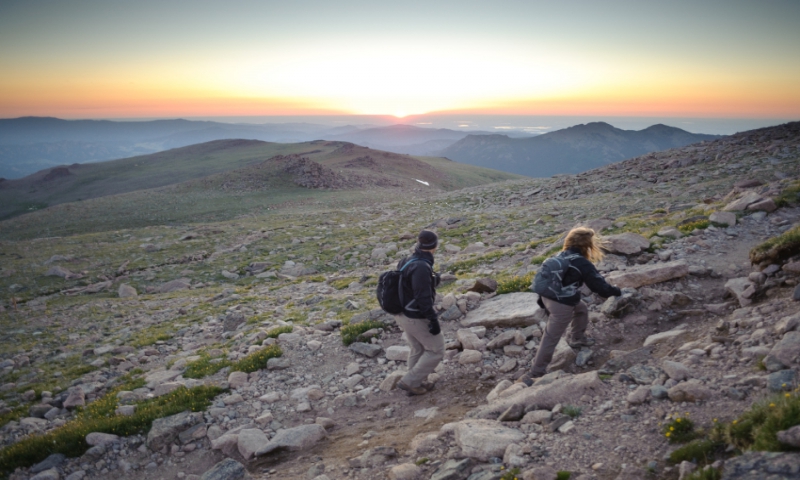 Hiking up Longs Peak