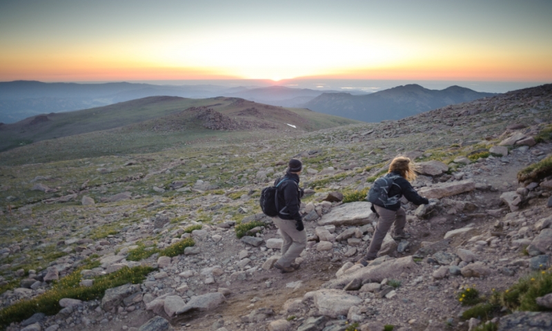 Hiking up Longs Peak